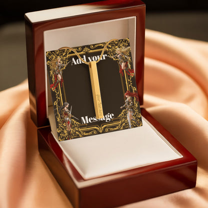 Engraved Valentine's Day Necklace with Custom Love Message Card | Gift for Husband Boyfriend Anniversary