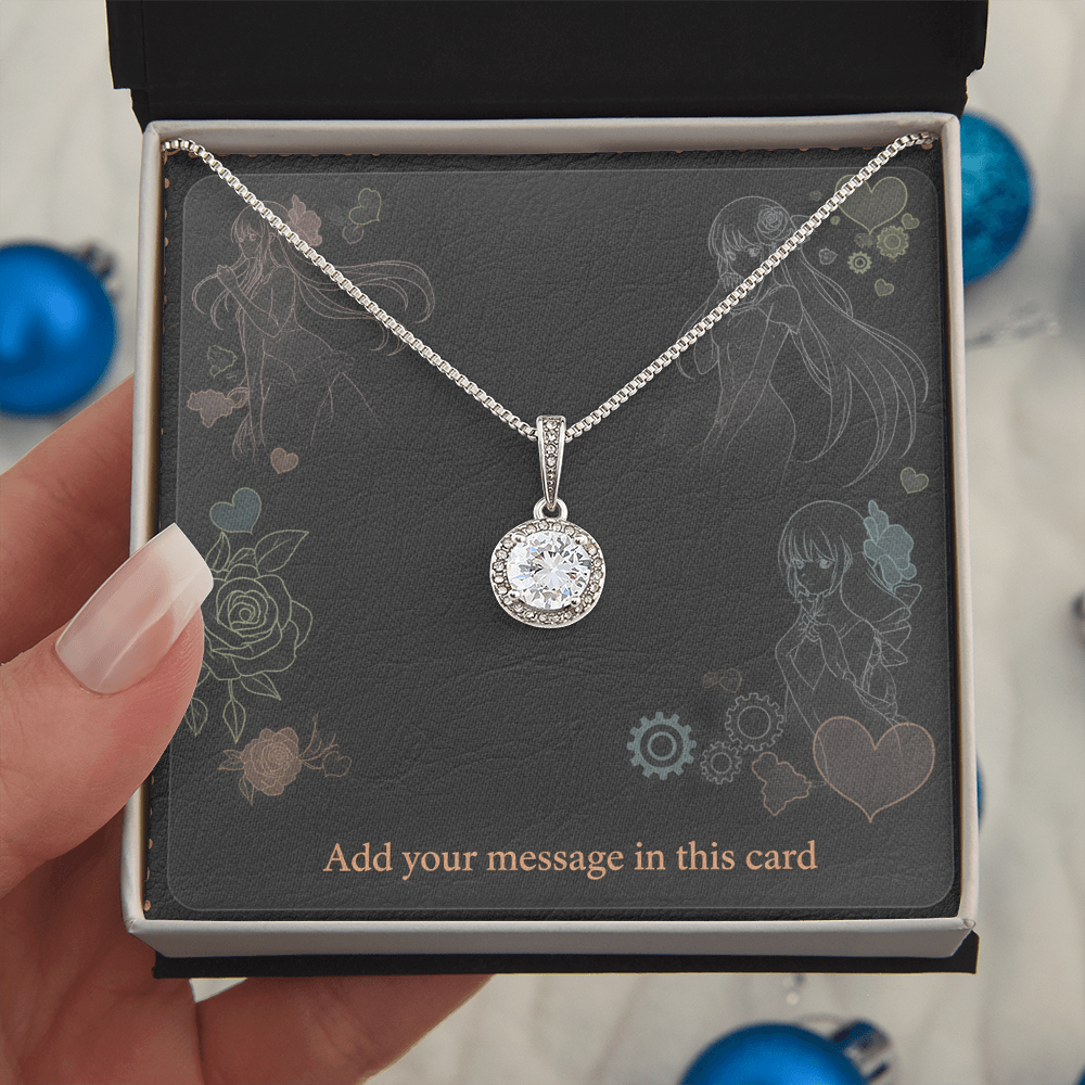Personalized Valentine's Day Necklace Gift Set with Custom Love Card | Wife Girlfriend Anniversary