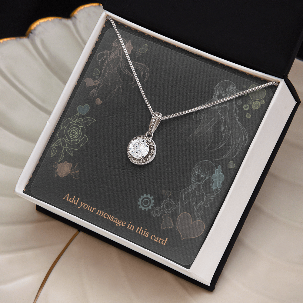 Personalized Valentine's Day Necklace Gift Set with Custom Love Card | Wife Girlfriend Anniversary