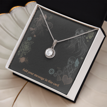 Personalized Valentine's Day Necklace Gift Set with Custom Love Card | Wife Girlfriend Anniversary