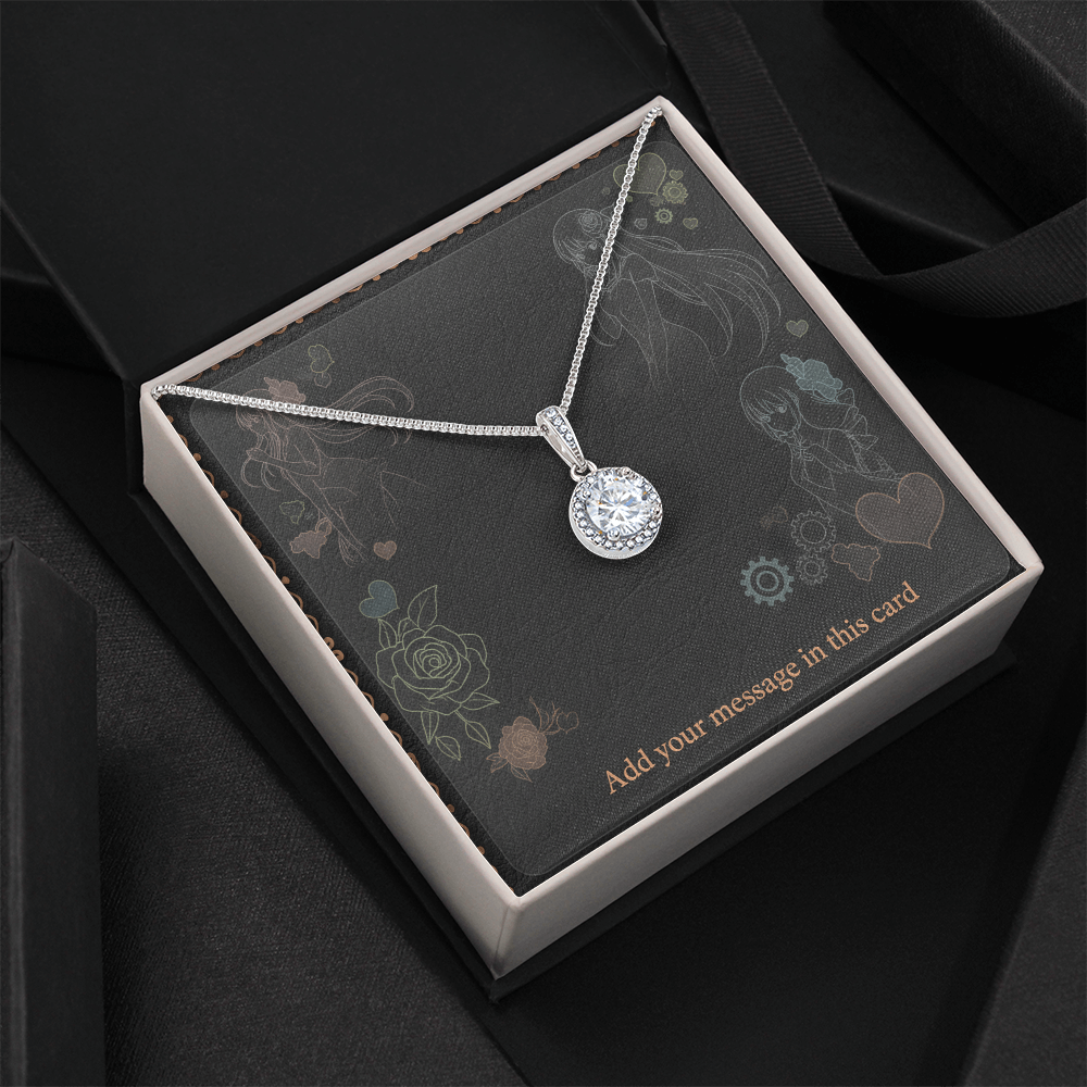 Personalized Valentine's Day Necklace Gift Set with Custom Love Card | Wife Girlfriend Anniversary