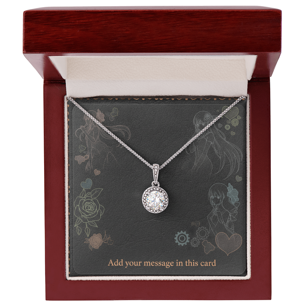 Personalized Valentine's Day Necklace Gift Set with Custom Love Card | Wife Girlfriend Anniversary