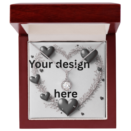 Custom Valentine's Day Necklace + Personalized Card Set | Romantic Jewelry Wife Girlfriend Anniversary