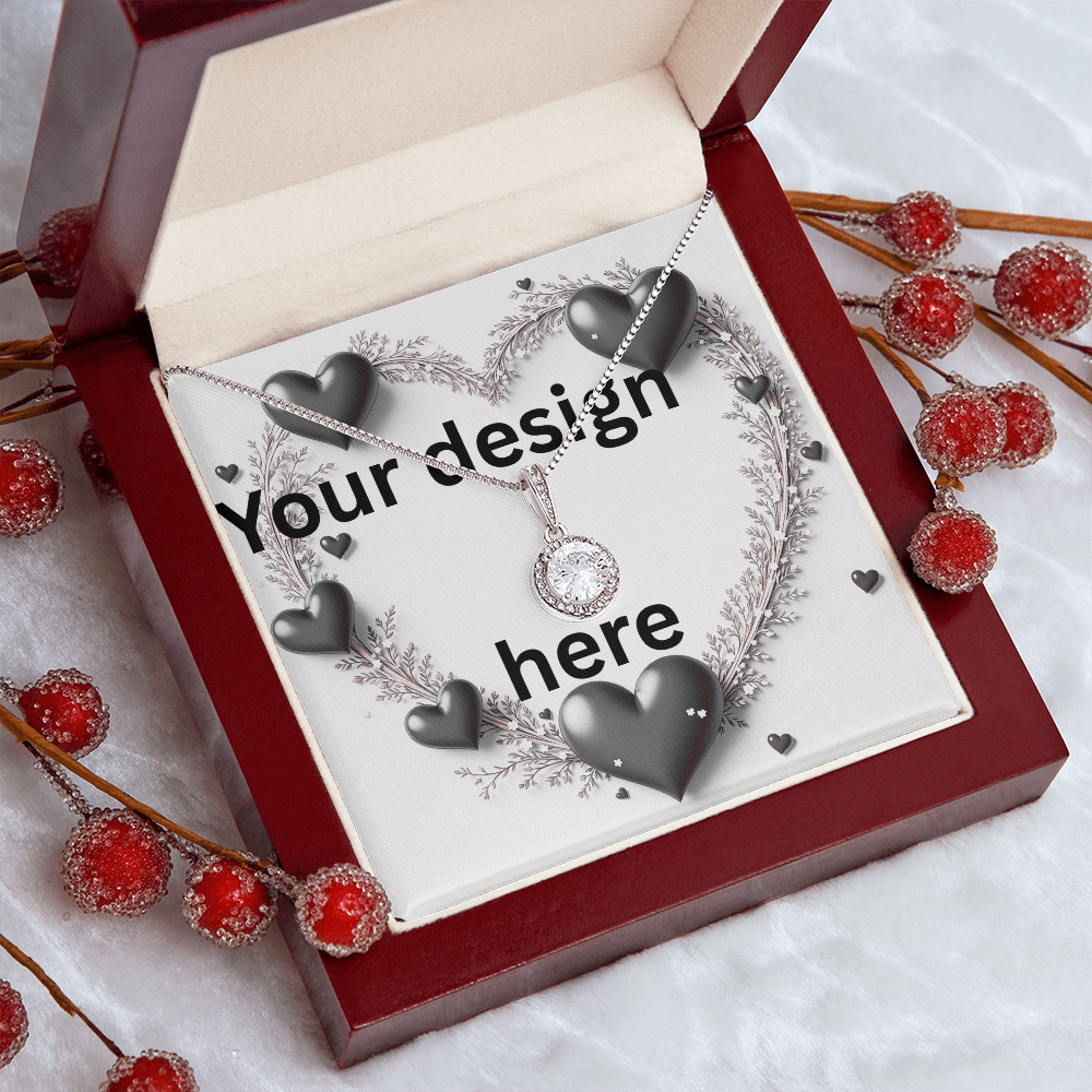 Custom Valentine's Day Necklace + Personalized Card Set | Romantic Jewelry Wife Girlfriend Anniversary