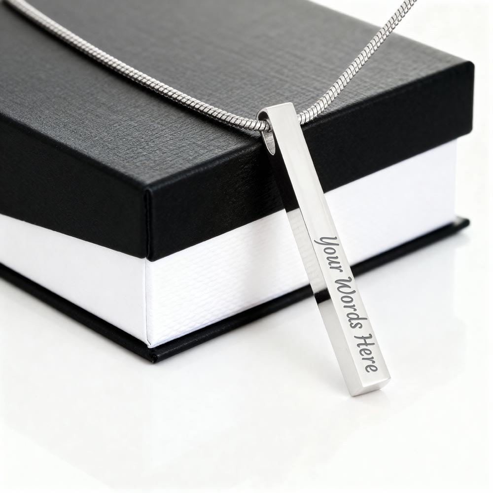 Engraved Valentine's Day Necklace with Custom Love Message Card | Gift for Wife Girlfriend Anniversary