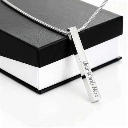 Engraved Valentine's Day Necklace with Custom Love Message Card | Gift for Wife Girlfriend Anniversary