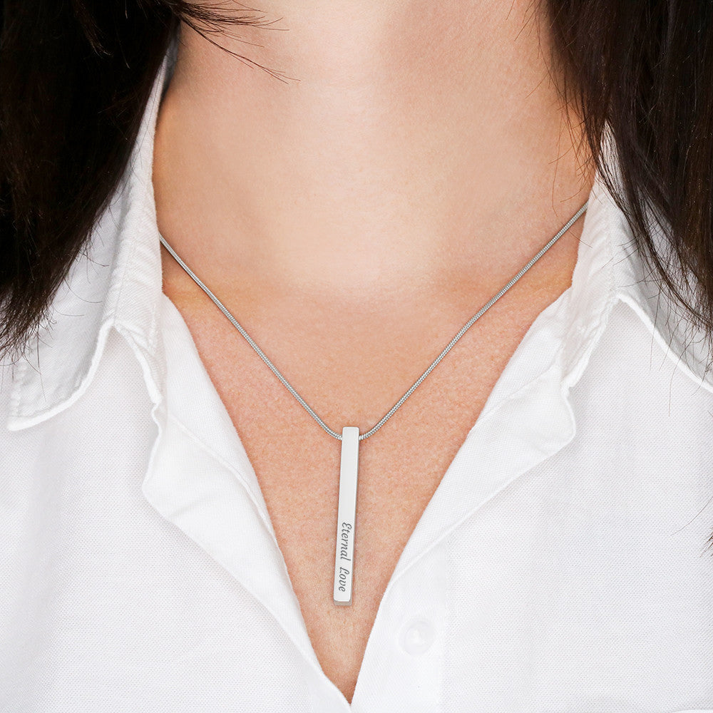 Engraved Valentine's Day Necklace with Custom Love Message Card | Gift for Wife Girlfriend Anniversary