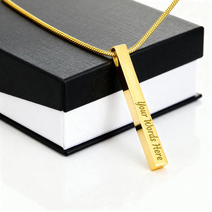 Engraved Valentine's Day Necklace with Custom Love Message Card | Gift for Wife Girlfriend Anniversary