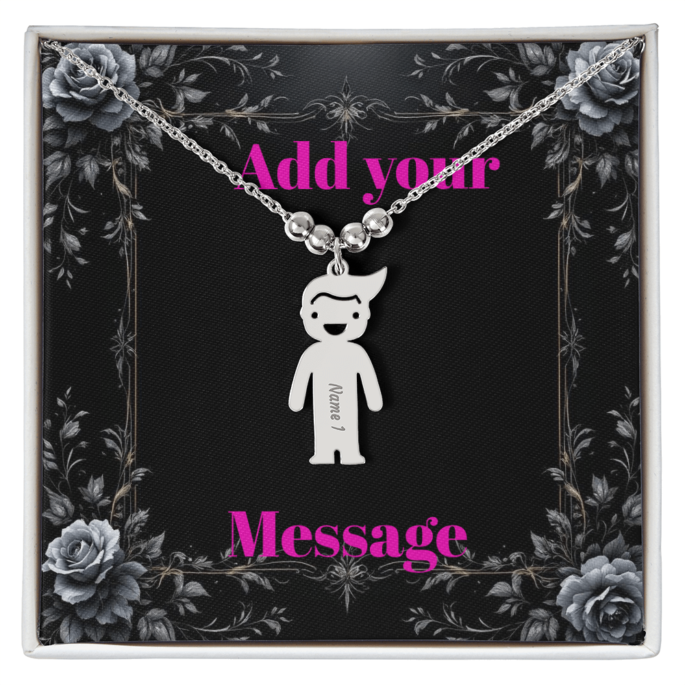 Engraved Valentine's Day Necklace with Custom Love Message Card | Gift for Wife Girlfriend Anniversary