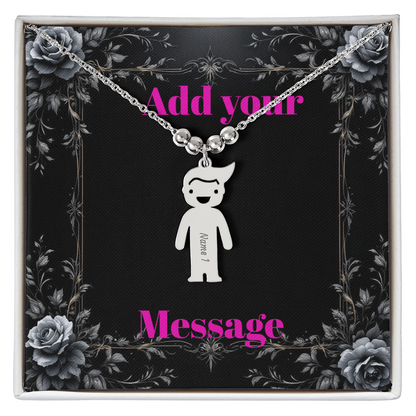 Engraved Valentine's Day Necklace with Custom Love Message Card | Gift for Wife Girlfriend Anniversary