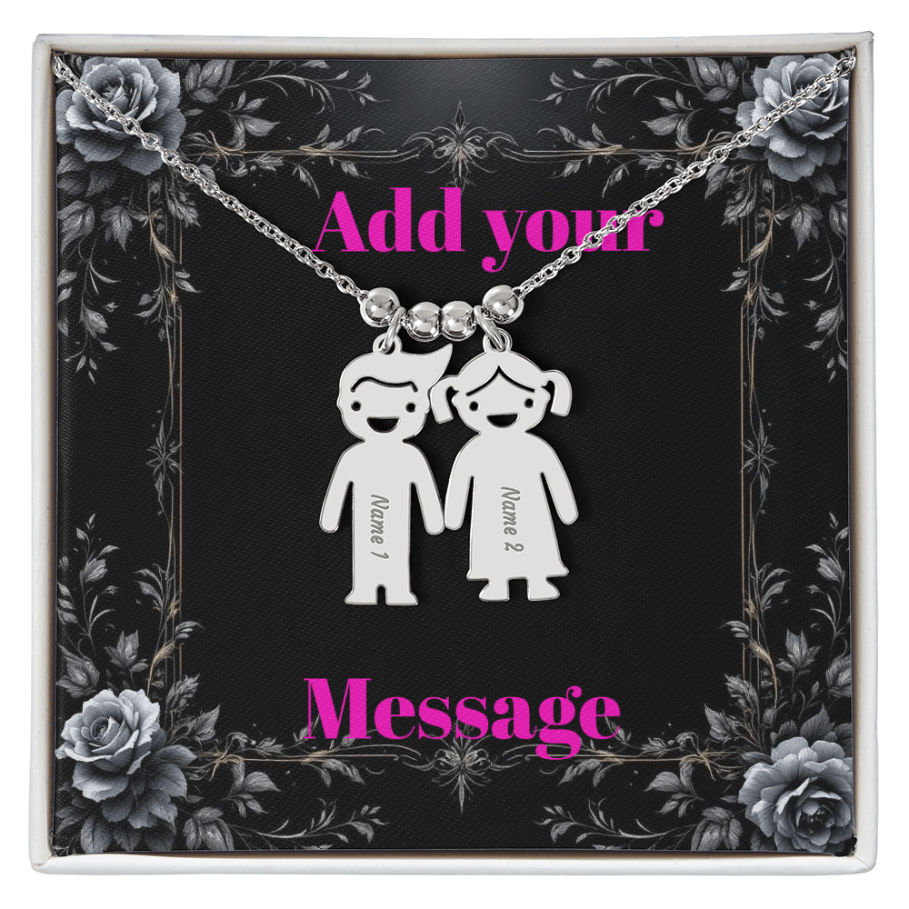 Engraved Valentine's Day Necklace with Custom Love Message Card | Gift for Wife Girlfriend Anniversary