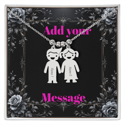 Engraved Valentine's Day Necklace with Custom Love Message Card | Gift for Wife Girlfriend Anniversary