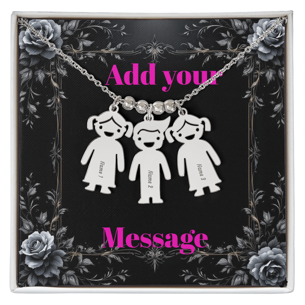 Engraved Valentine's Day Necklace with Custom Love Message Card | Gift for Wife Girlfriend Anniversary