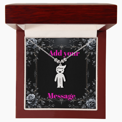 Engraved Valentine's Day Necklace with Custom Love Message Card | Gift for Wife Girlfriend Anniversary