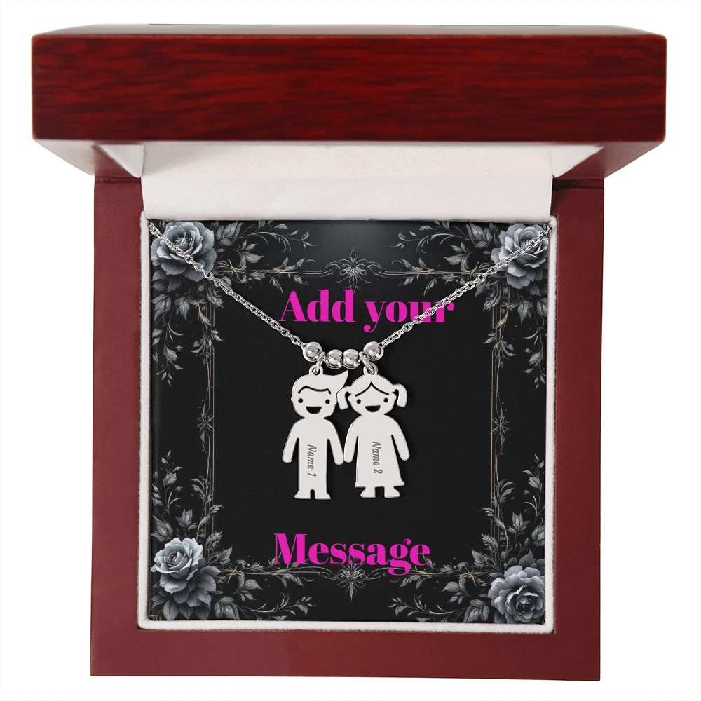 Engraved Valentine's Day Necklace with Custom Love Message Card | Gift for Wife Girlfriend Anniversary