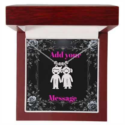 Engraved Valentine's Day Necklace with Custom Love Message Card | Gift for Wife Girlfriend Anniversary