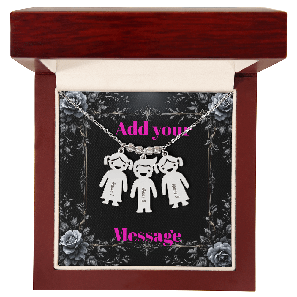 Engraved Valentine's Day Necklace with Custom Love Message Card | Gift for Wife Girlfriend Anniversary