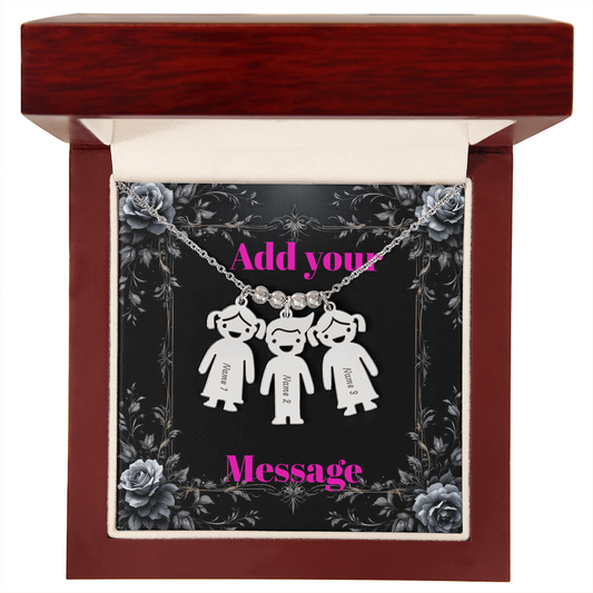 Engraved Valentine's Day Necklace with Custom Love Message Card | Gift for Wife Girlfriend Anniversary