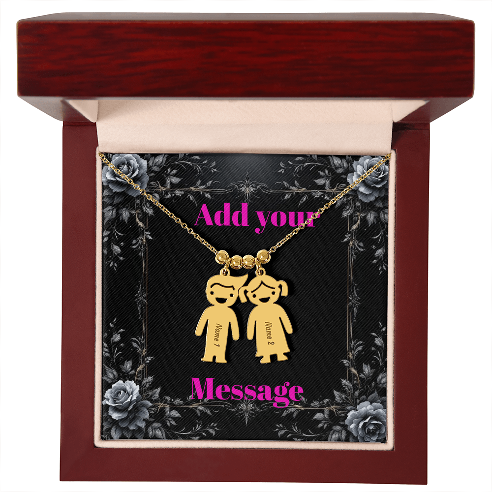 Engraved Valentine's Day Necklace with Custom Love Message Card | Gift for Wife Girlfriend Anniversary