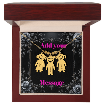 Engraved Valentine's Day Necklace with Custom Love Message Card | Gift for Wife Girlfriend Anniversary