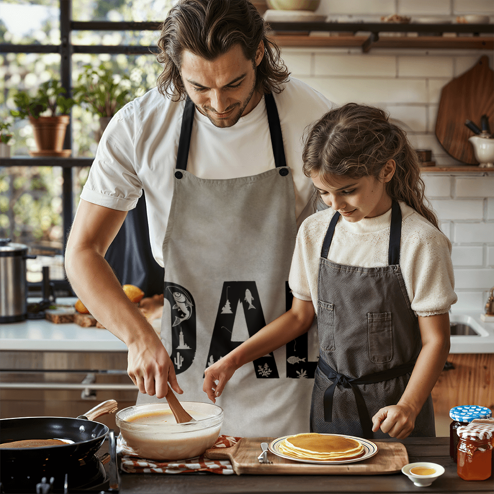 Dad's Denim Apron for Grilling and BBQ - Perfect Father's Day Gift
