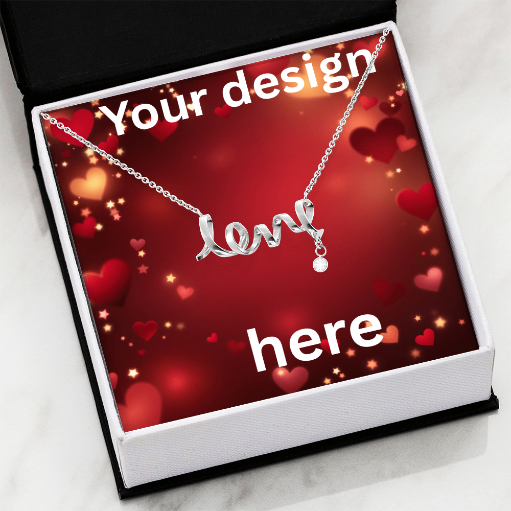Custom Valentine's Day Necklace + Personalized Card Set | Romantic Jewelry Wife Girlfriend Anniversary