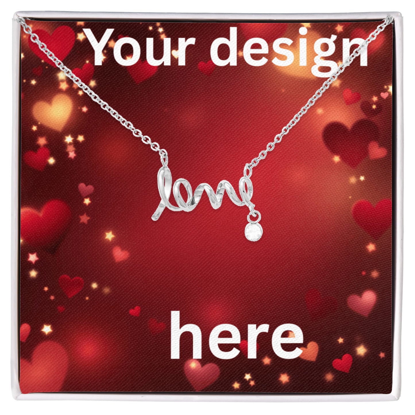 Custom Valentine's Day Necklace + Personalized Card Set | Romantic Jewelry Wife Girlfriend Anniversary