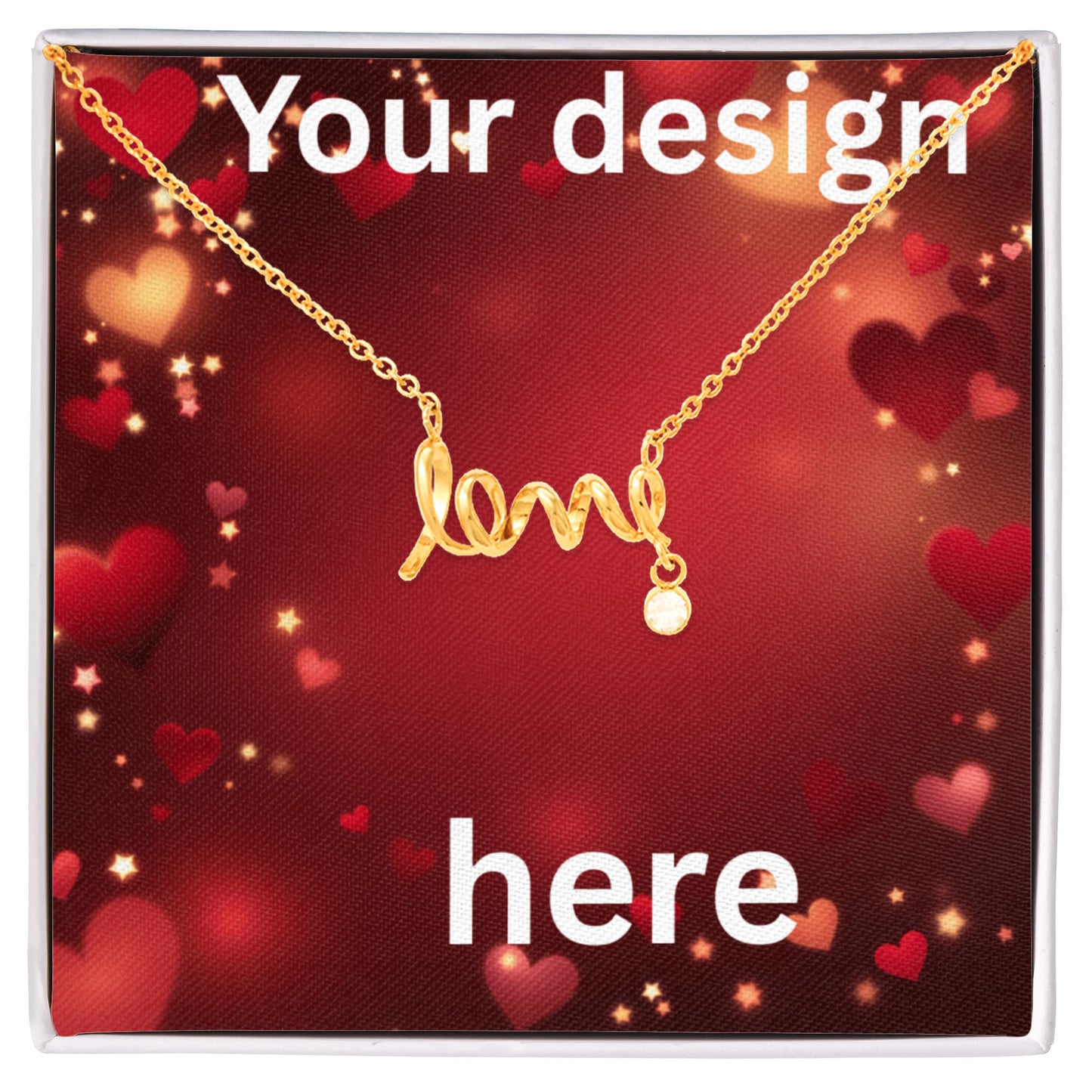Custom Valentine's Day Necklace + Personalized Card Set | Romantic Jewelry Wife Girlfriend Anniversary