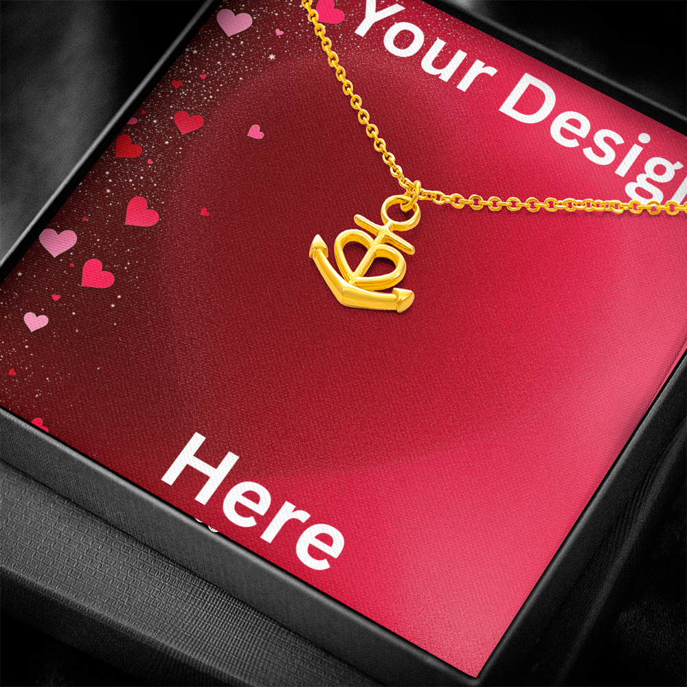 Personalized Valentine's Day Necklace Gift Set with Custom Love Card | Wife Girlfriend Anniversary