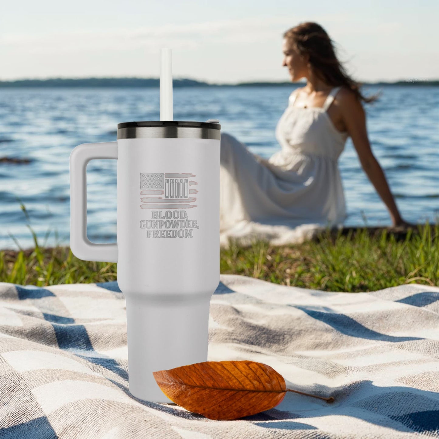 Custom Father's day gifts Tumbler Flag USA  24+ice