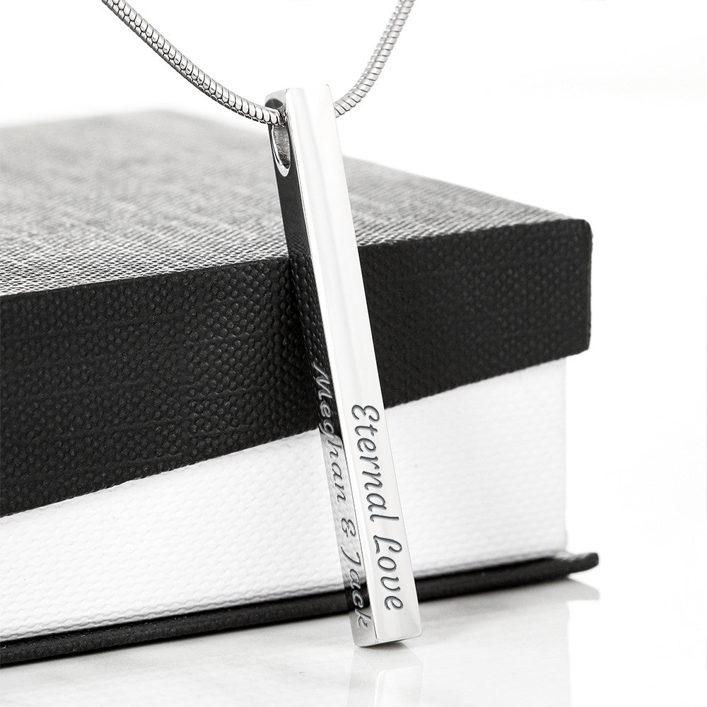 Engraved Valentine's Day Necklace with Custom Love Message Card | Gift for Husband Boyfriend Anniversary