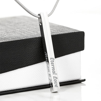 Engraved Valentine's Day Necklace with Custom Love Message Card | Gift for Husband Boyfriend Anniversary