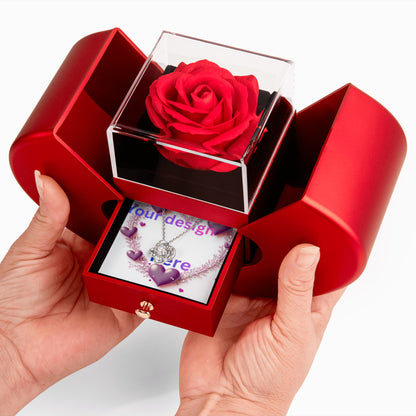 Personalized Valentine's Day Necklace Gift Set with Custom Love Card | Wife Girlfriend Anniversary