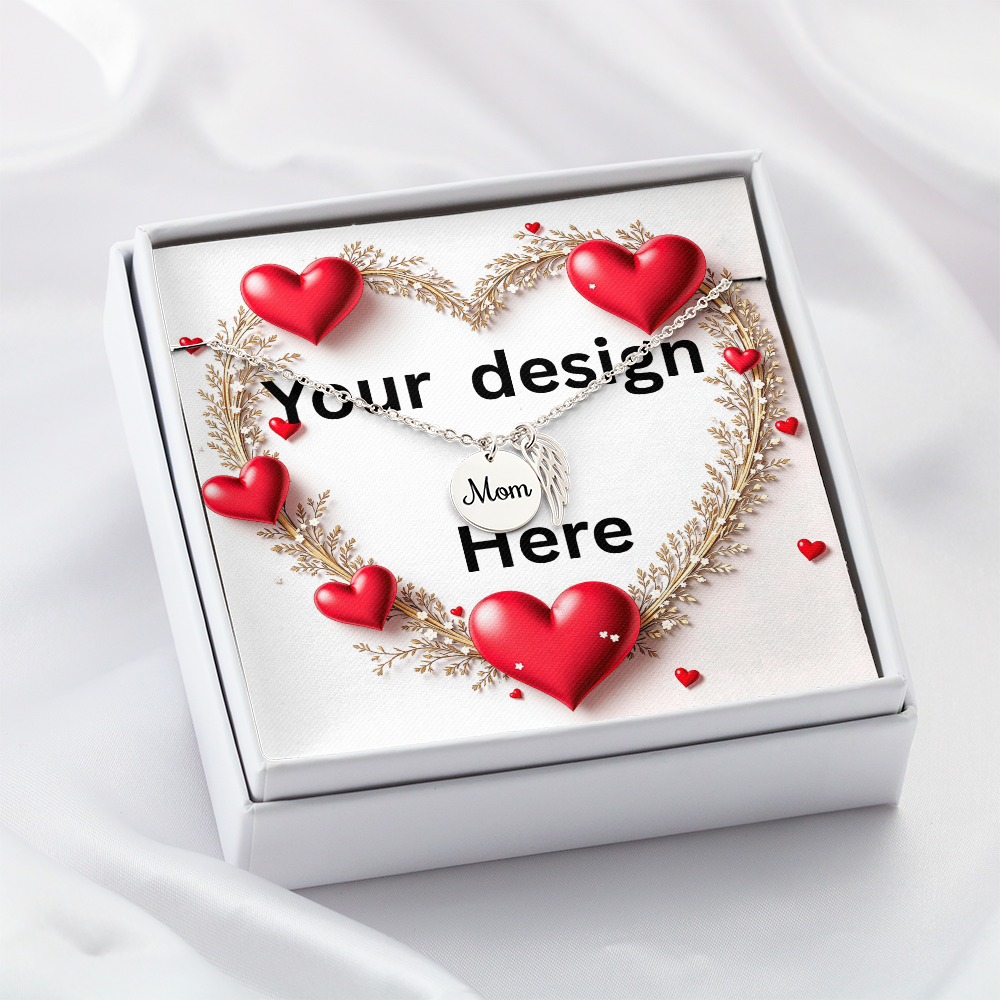 Valentine's Day Necklace and Custom Card Bundle - Personalized Jewelry | Wife Girlfriend Anniversary Gift