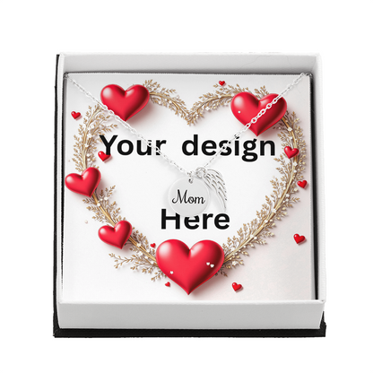 Valentine's Day Necklace and Custom Card Bundle - Personalized Jewelry | Wife Girlfriend Anniversary Gift
