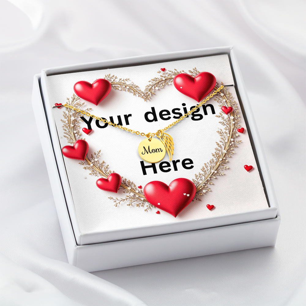 Valentine's Day Necklace and Custom Card Bundle - Personalized Jewelry | Wife Girlfriend Anniversary Gift