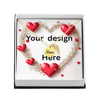 Valentine's Day Necklace and Custom Card Bundle - Personalized Jewelry | Wife Girlfriend Anniversary Gift