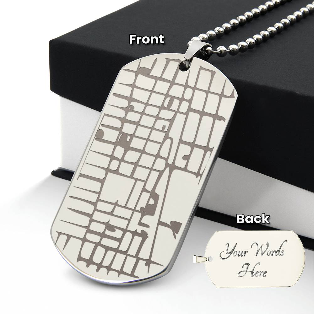 Engraved Valentine's Day Necklace with Custom Love Message Card | Gift for Husband Boyfriend Anniversary