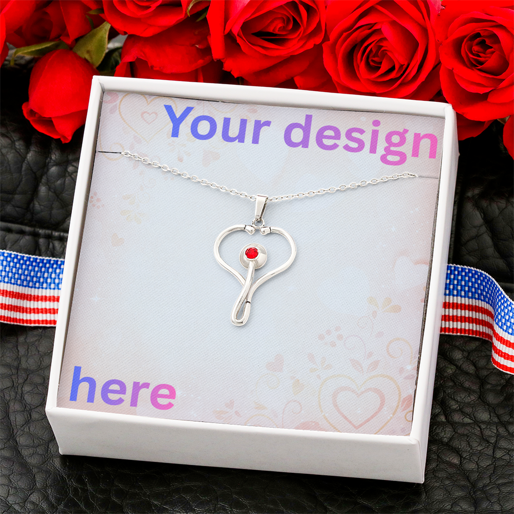 Custom Valentine's Day Necklace + Personalized Card Set | Gift for Girlfriend Wife Anniversary Birthday