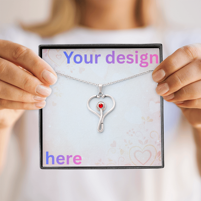 Custom Valentine's Day Necklace + Personalized Card Set | Gift for Girlfriend Wife Anniversary Birthday