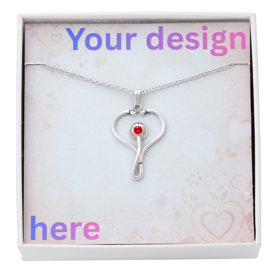 Custom Valentine's Day Necklace + Personalized Card Set | Gift for Girlfriend Wife Anniversary Birthday