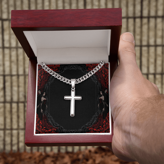 Custom Valentine's Day Necklace for HIM + Engraved Personalized Card Set | Gift for Boyfriend, Husband, Anniversary, Birthday