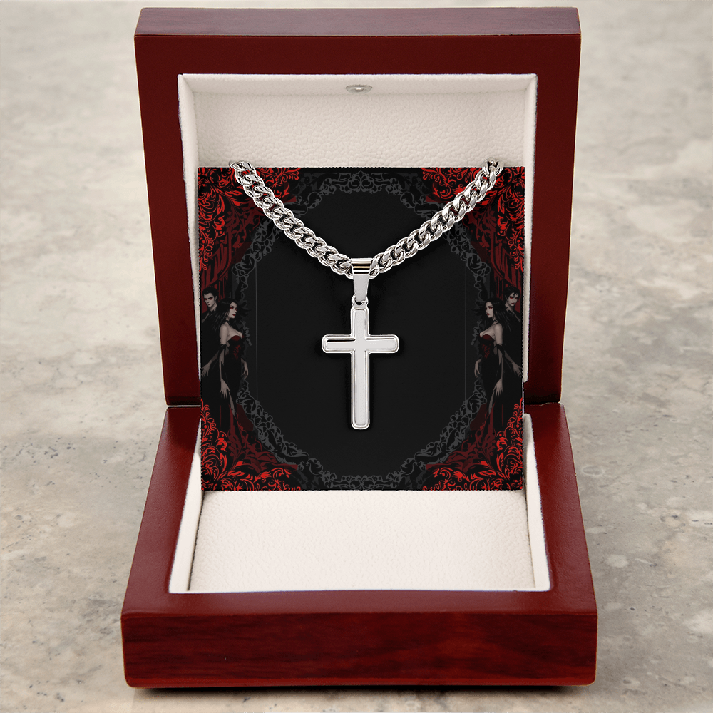 Custom Valentine's Day Necklace for HIM + Engraved Personalized Card Set | Gift for Boyfriend, Husband, Anniversary, Birthday