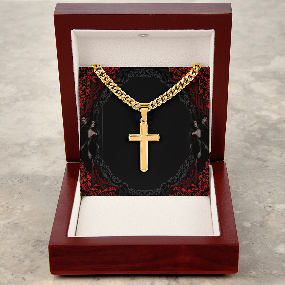 Custom Valentine's Day Necklace for HIM + Engraved Personalized Card Set | Gift for Boyfriend, Husband, Anniversary, Birthday