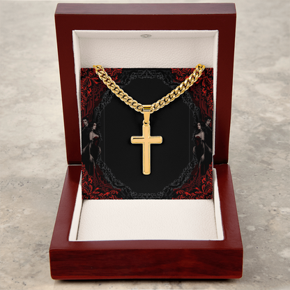 Custom Valentine's Day Necklace for HIM + Engraved Personalized Card Set | Gift for Boyfriend, Husband, Anniversary, Birthday