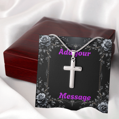 Luxury Custom Valentine's Day Necklace for HIM + Engraved Personalized Card Set & Light Box | Gift for Boyfriend, Husband, Anniversary, Birthday