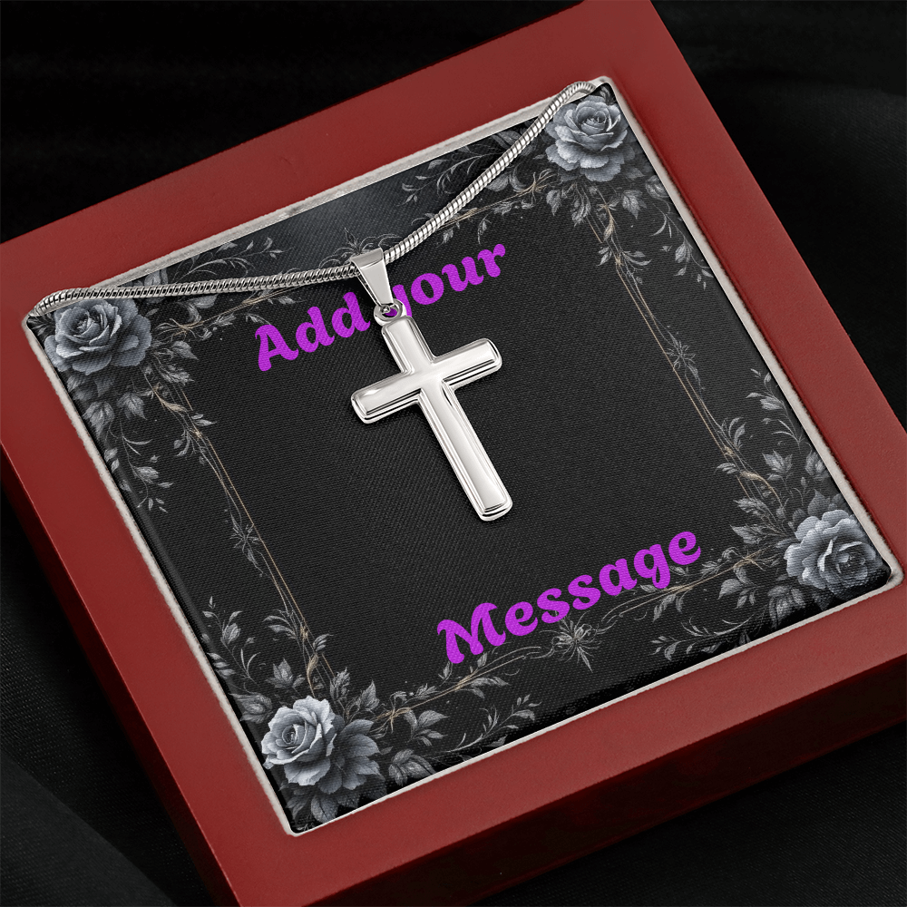 Luxury Custom Valentine's Day Necklace for HIM + Engraved Personalized Card Set & Light Box | Gift for Boyfriend, Husband, Anniversary, Birthday