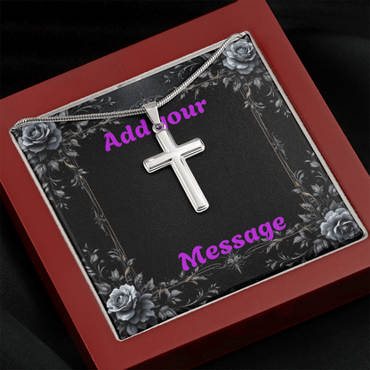 Luxury Custom Valentine's Day Necklace for HIM + Engraved Personalized Card Set & Light Box | Gift for Boyfriend, Husband, Anniversary, Birthday