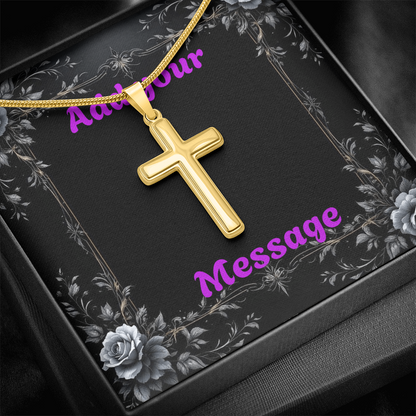 Luxury Custom Valentine's Day Necklace for HIM + Engraved Personalized Card Set & Light Box | Gift for Boyfriend, Husband, Anniversary, Birthday