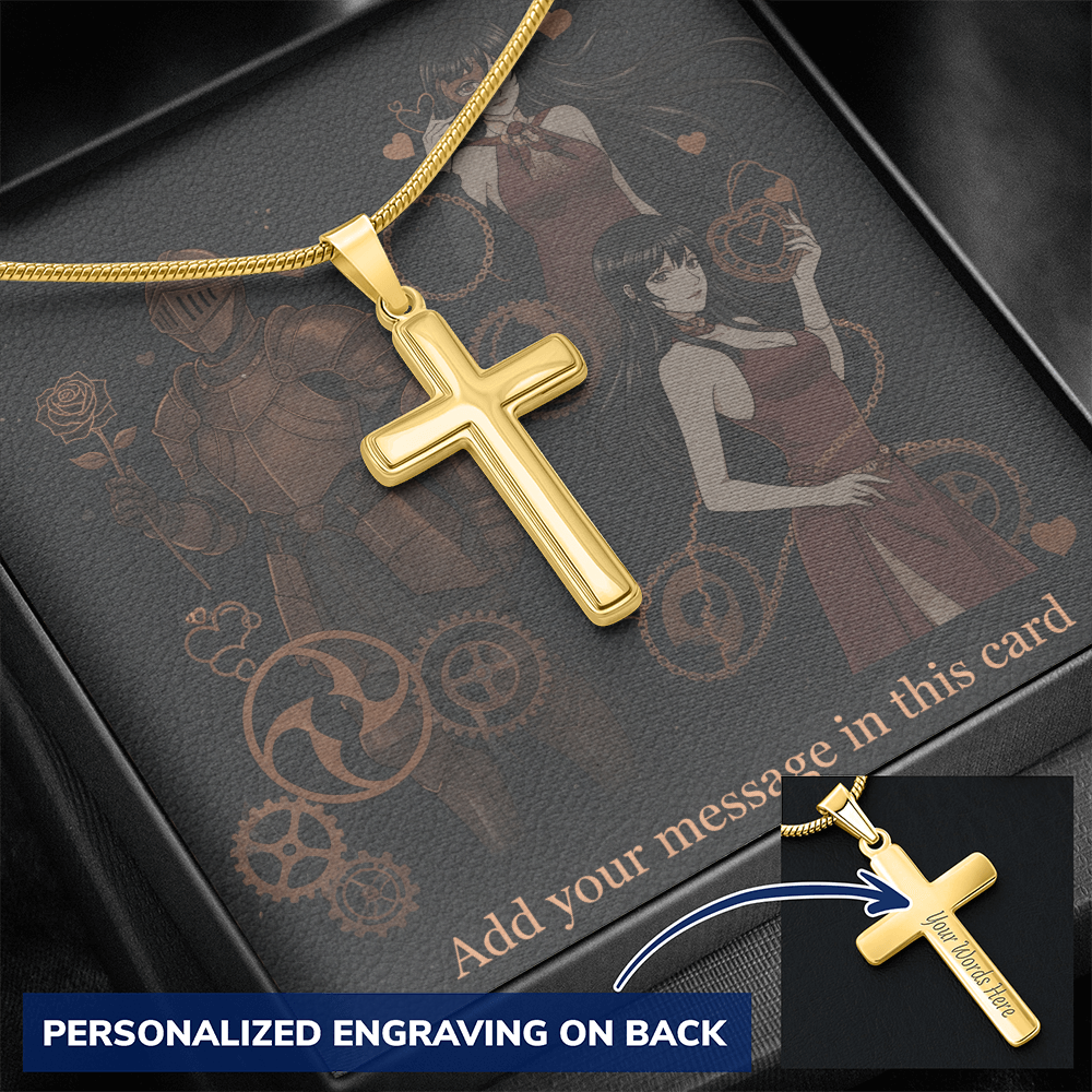 Lit Box Personalized Custom Valentine's Day Necklace for HIM + Engraved Personalized Card Set | Gift for Boyfriend, Husband, Anniversary, Birthday
